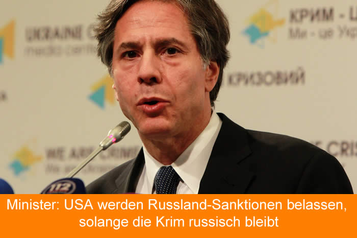 Minister: USA werden Russland-Sanktionen belassen, solange die Krim russisch bleibt